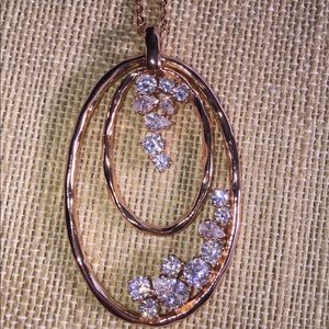 Chloe and Isabel rose gold crystal long necklace.